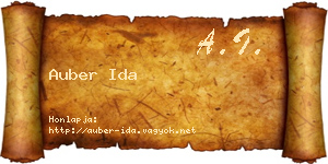 Auber Ida névjegykártya